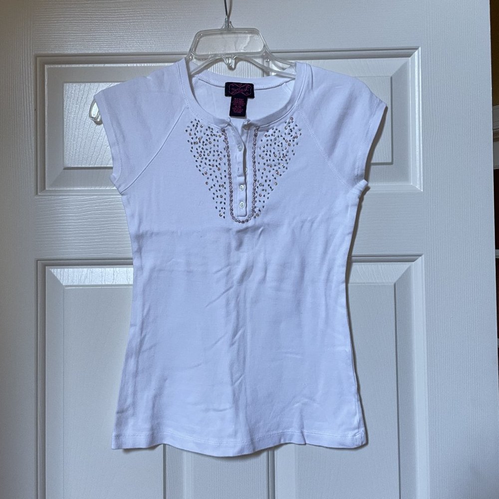 Eyelash tank top with beaded front
